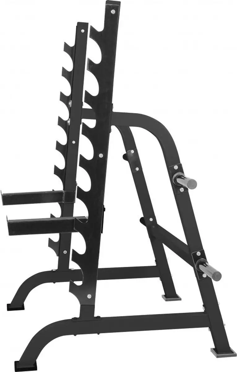 Gorilla Sports Squat Rack - Bankdruksteunen 300kg - 9 hoogtes - Zwart