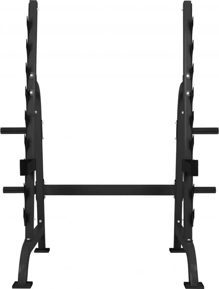 Gorilla Sports Squat Rack - Bankdruksteunen 300kg - 9 hoogtes - Zwart