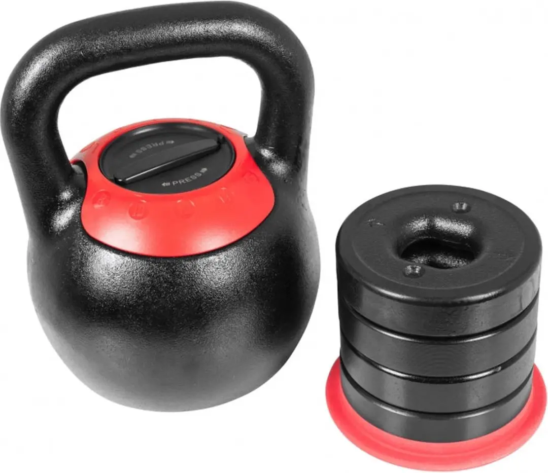 Gorilla Sports Kettlebell 8-16kg - Verstelbaar - Zwart
