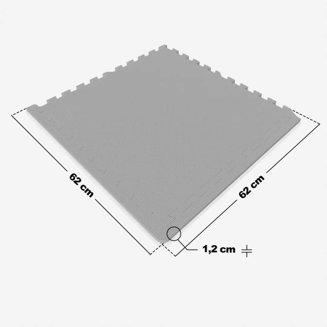 Gorilla Sports Puzzelmat Grijs - 6 Stuks + 12 Eindstukken