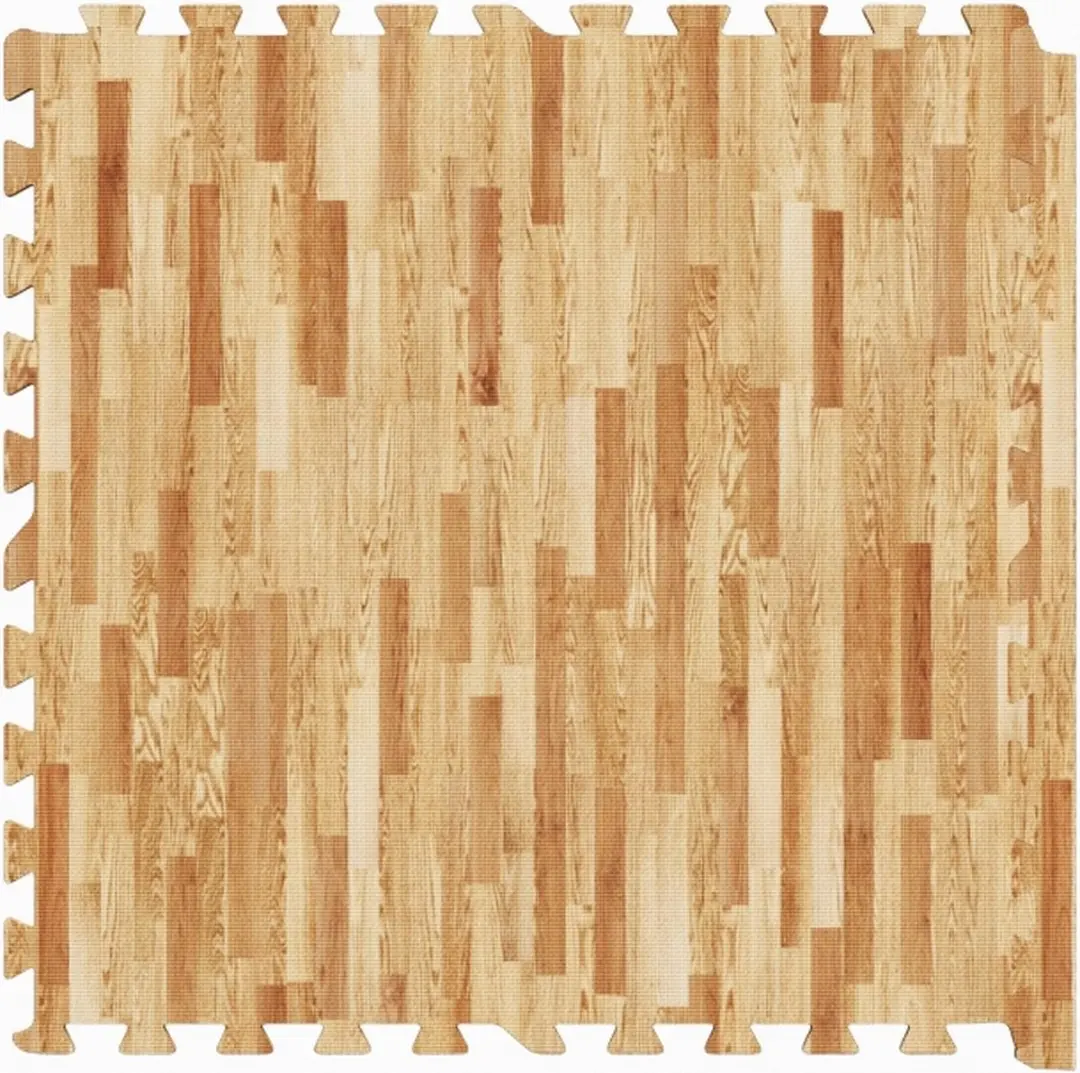 Gorilla Sports Puzzelmatten Houtlook - 6 Stuks + 12 Eindstukken