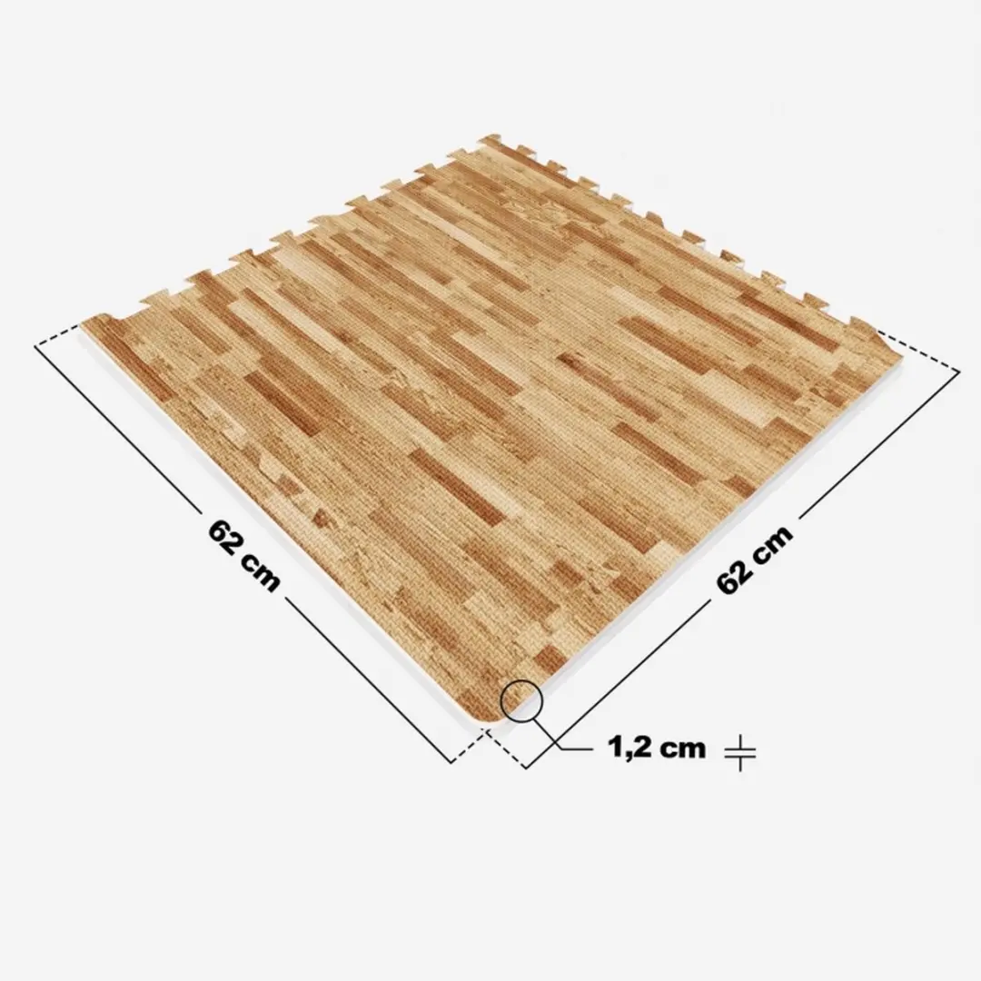 Gorilla Sports Puzzelmatten Houtlook - 6 Stuks + 12 Eindstukken