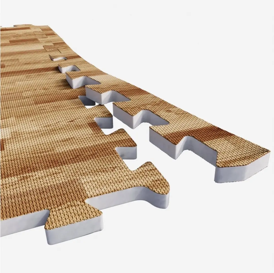 Gorilla Sports Puzzelmatten Houtlook - 6 Stuks + 12 Eindstukken