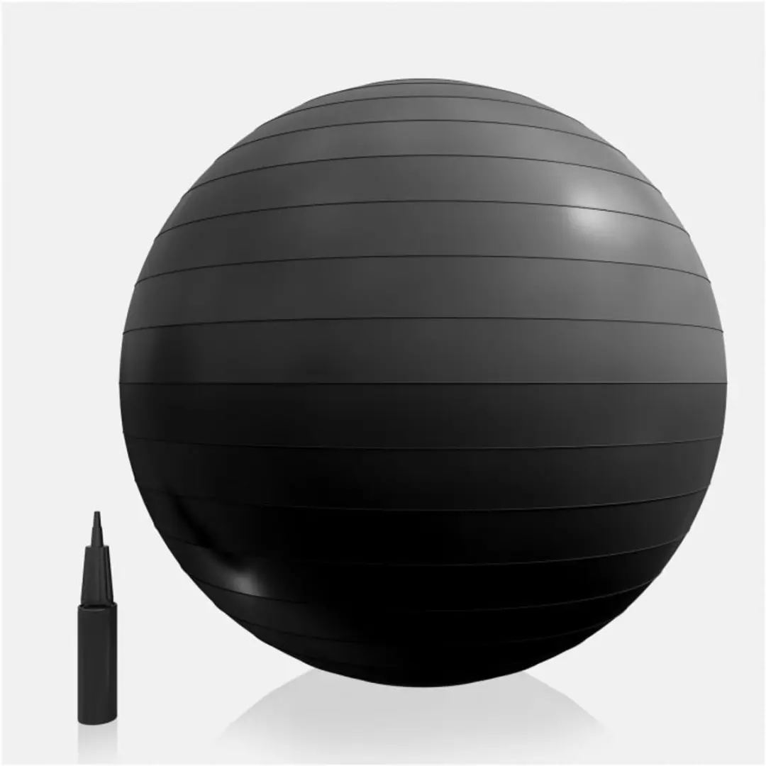 Gorilla Sports Fitnessbal 65cm - incl. Pomp - Zwart