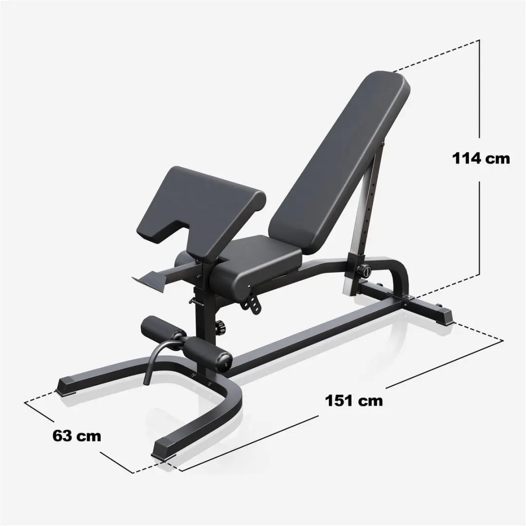 Gorilla Sports Fitnessbank Curlfuncties Kunstleder - Zwart