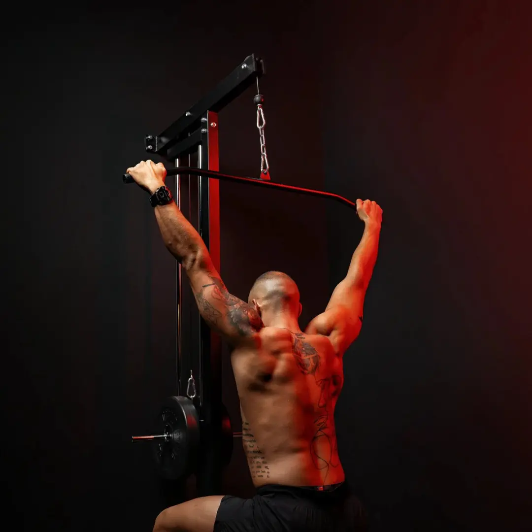 Gorilla Sports Lat Pulley Latstation Wandmontage - Incl. Lattrekstang - Zwart - afbeelding 6 van 6