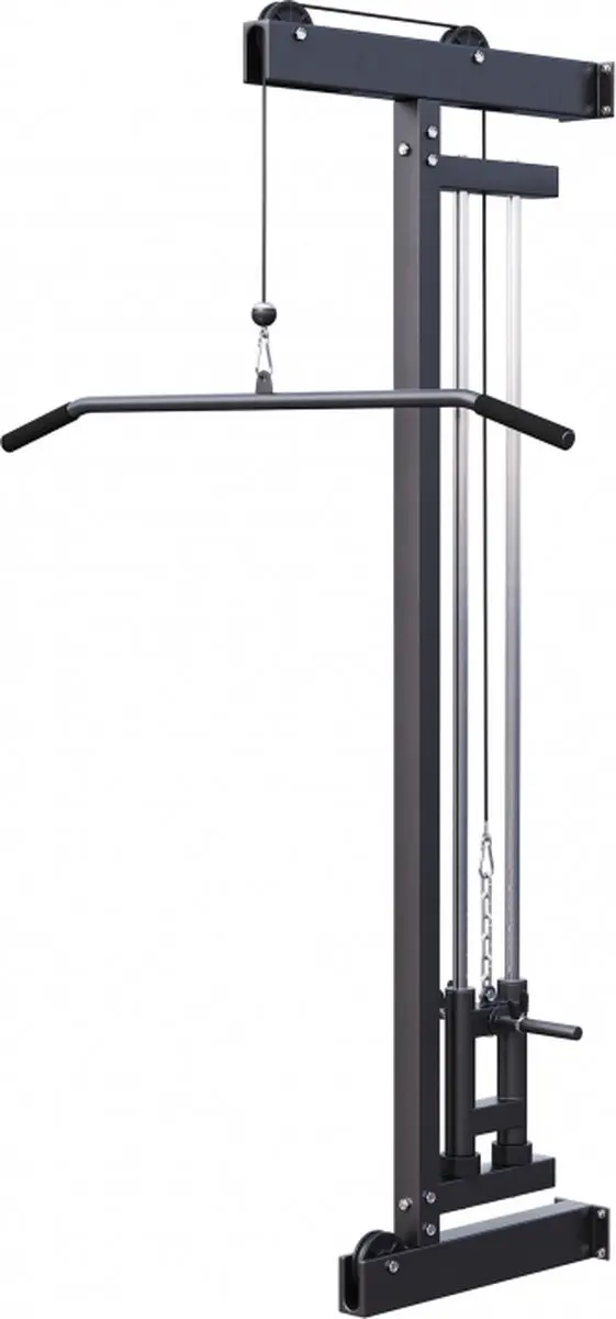 Gorilla Sports Lat Pulley Latstation Wandmontage - Incl. Lattrekstang - Zwart