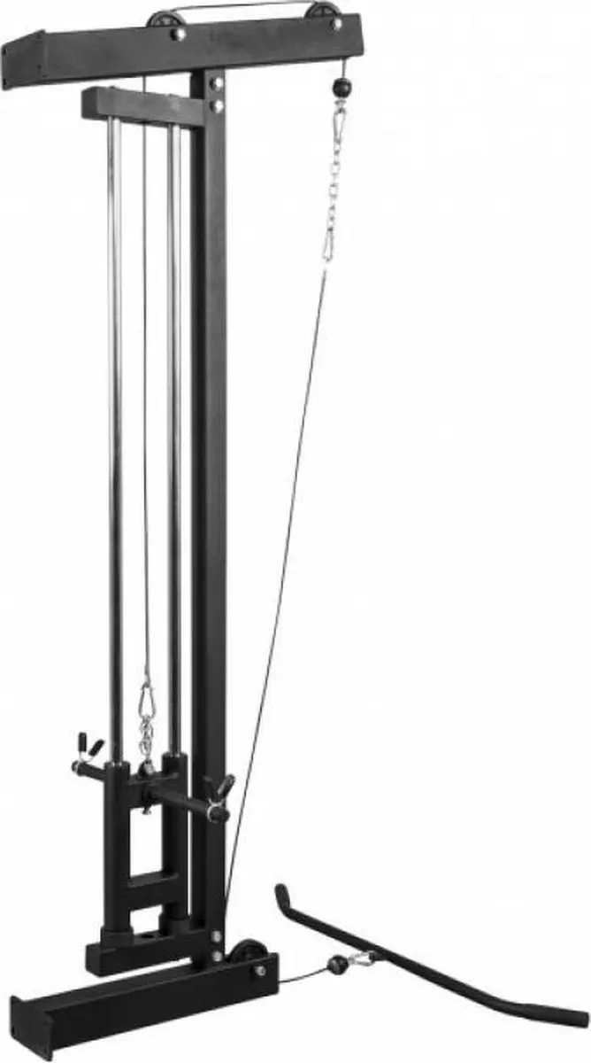 Gorilla Sports Lat Pulley Latstation Wandmontage - Incl. Lattrekstang - Zwart