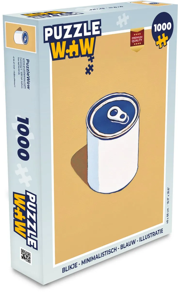 PuzzleWow Minimalistisch Blikje Puzzel 1000 Stuks
