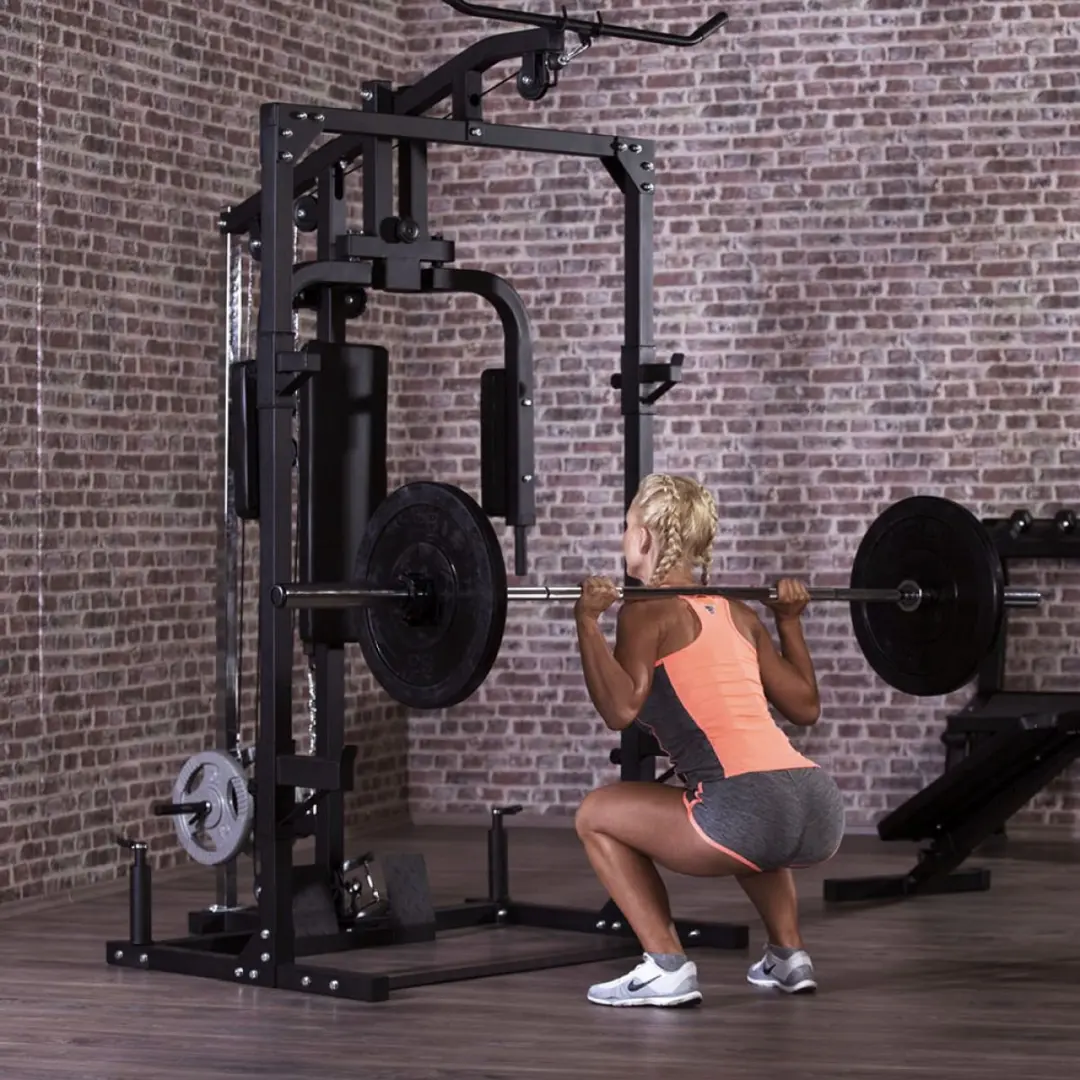 Gorilla Sports Krachtstation 350kg - Inclusief Fitnessbank - Zwart