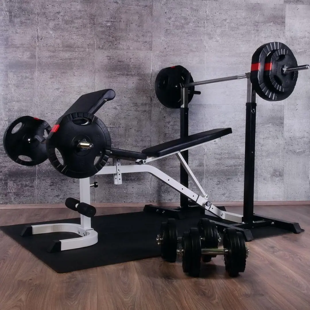 Gorilla Sports Fitnessbank 100kg - Halterset Wit
