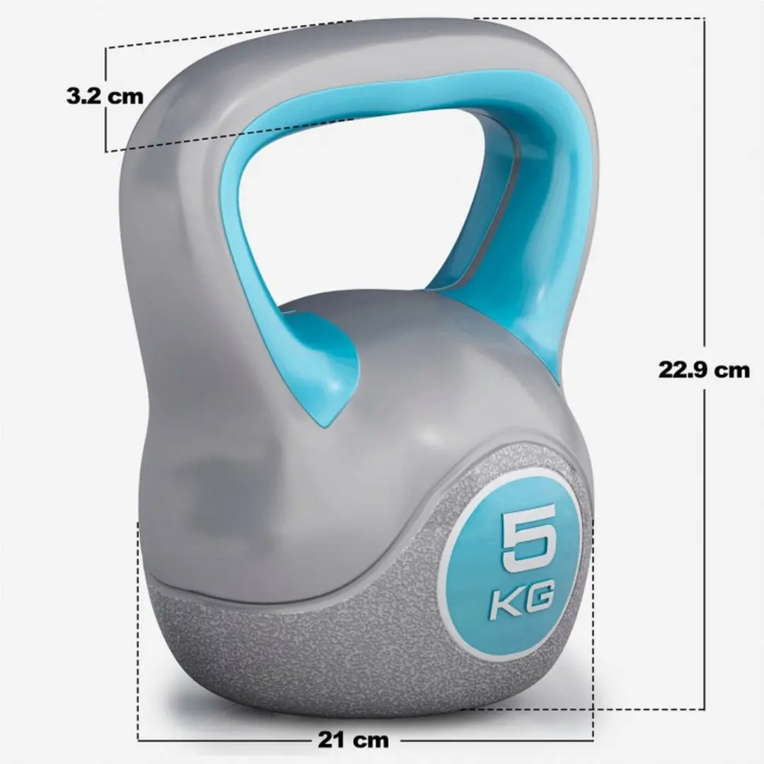 Gorilla Sports Kettlebell Trendy 5 kg - Grijs/Blauw