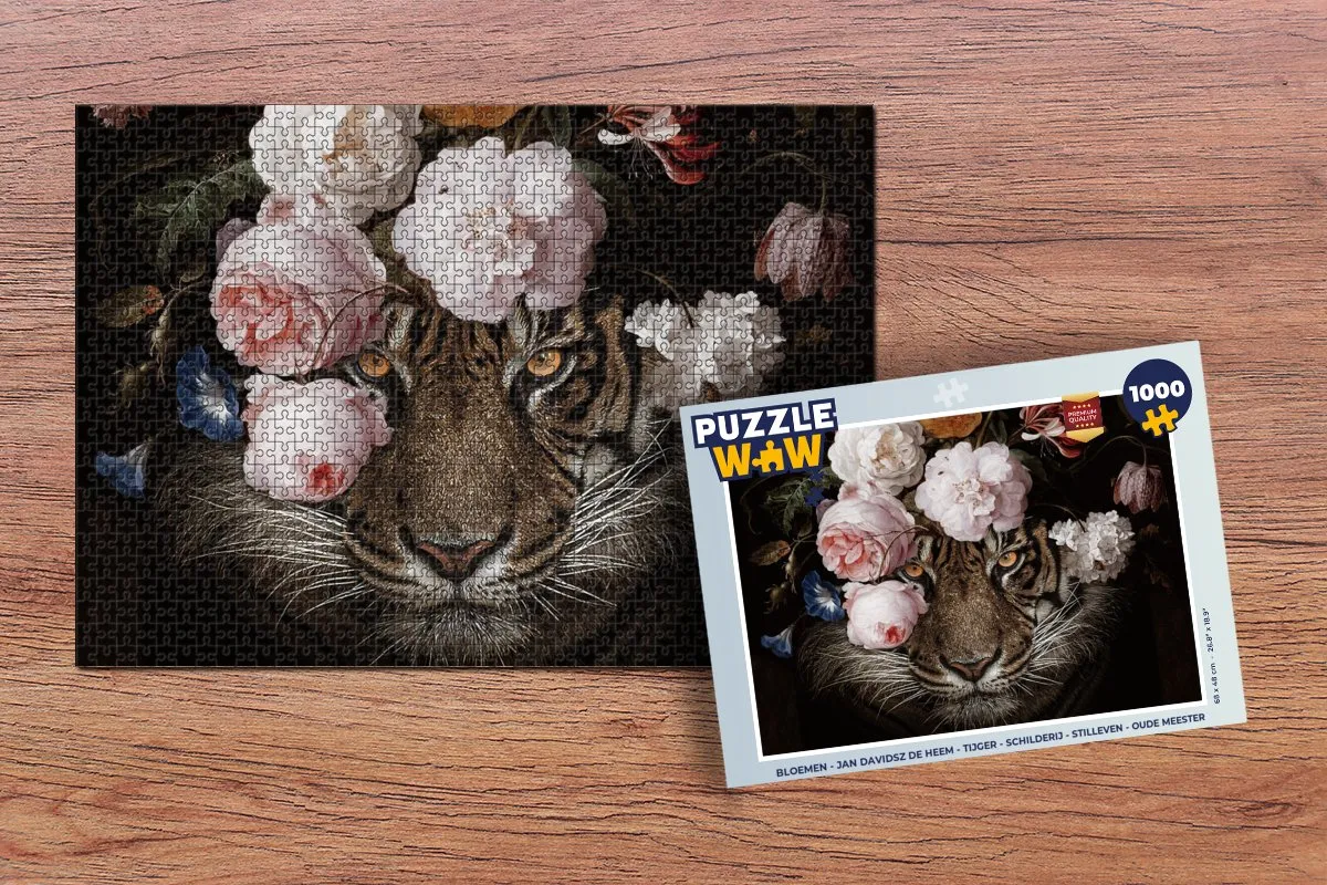 PuzzleWow Jan Davidsz de Heem Bloemen Legpuzzel 1000 Stuks - Multicolor