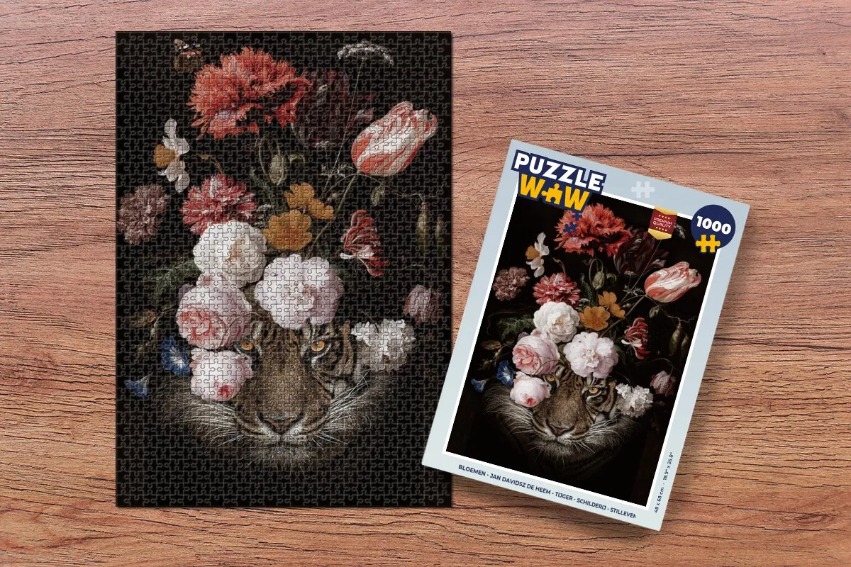 PuzzleWow Jan Davidsz de Heem Bloemen Legpuzzel 1000 Stuks - Multicolor