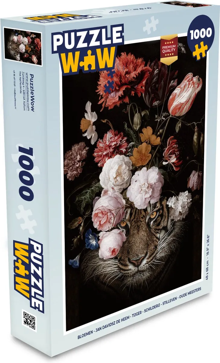 PuzzleWow Jan Davidsz de Heem Bloemen Legpuzzel 1000 Stuks