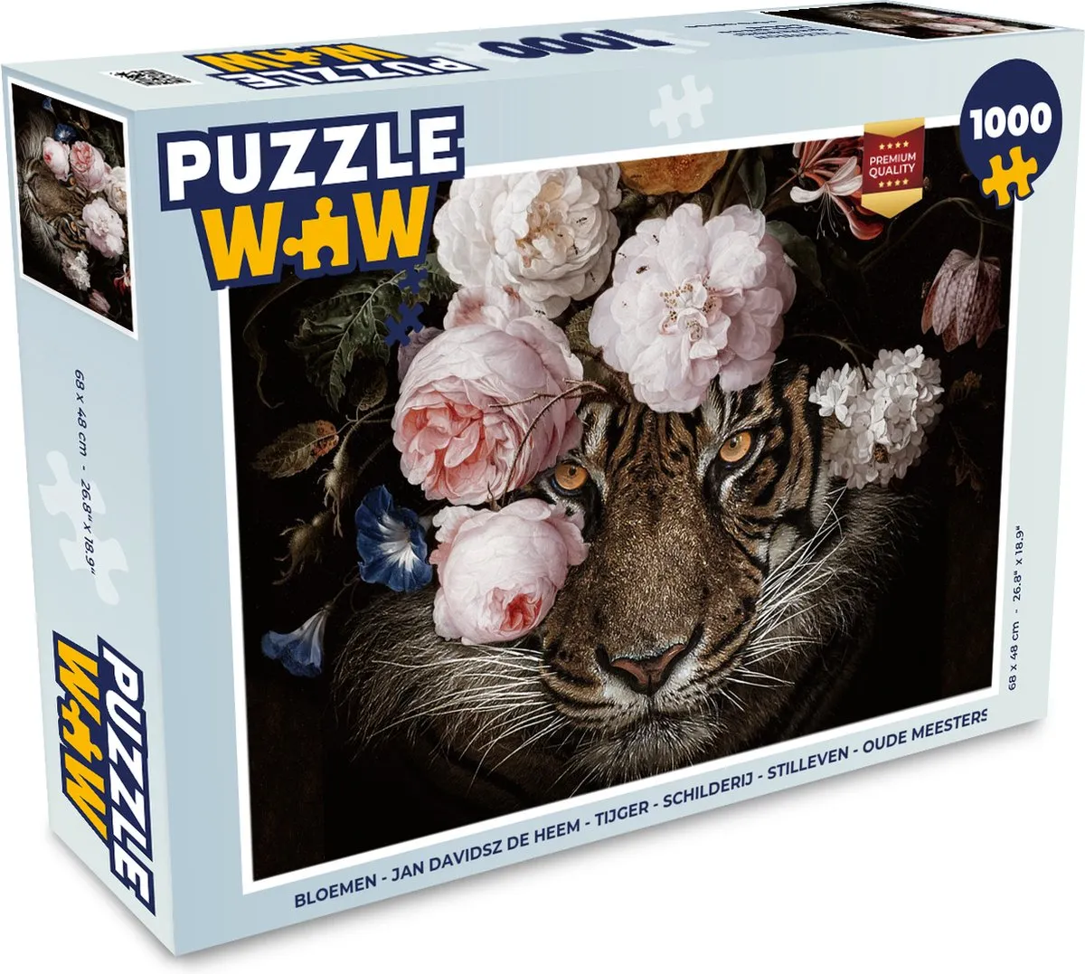 PuzzleWow Jan Davidsz de Heem Bloemen Legpuzzel 1000 Stuks - Multicolor