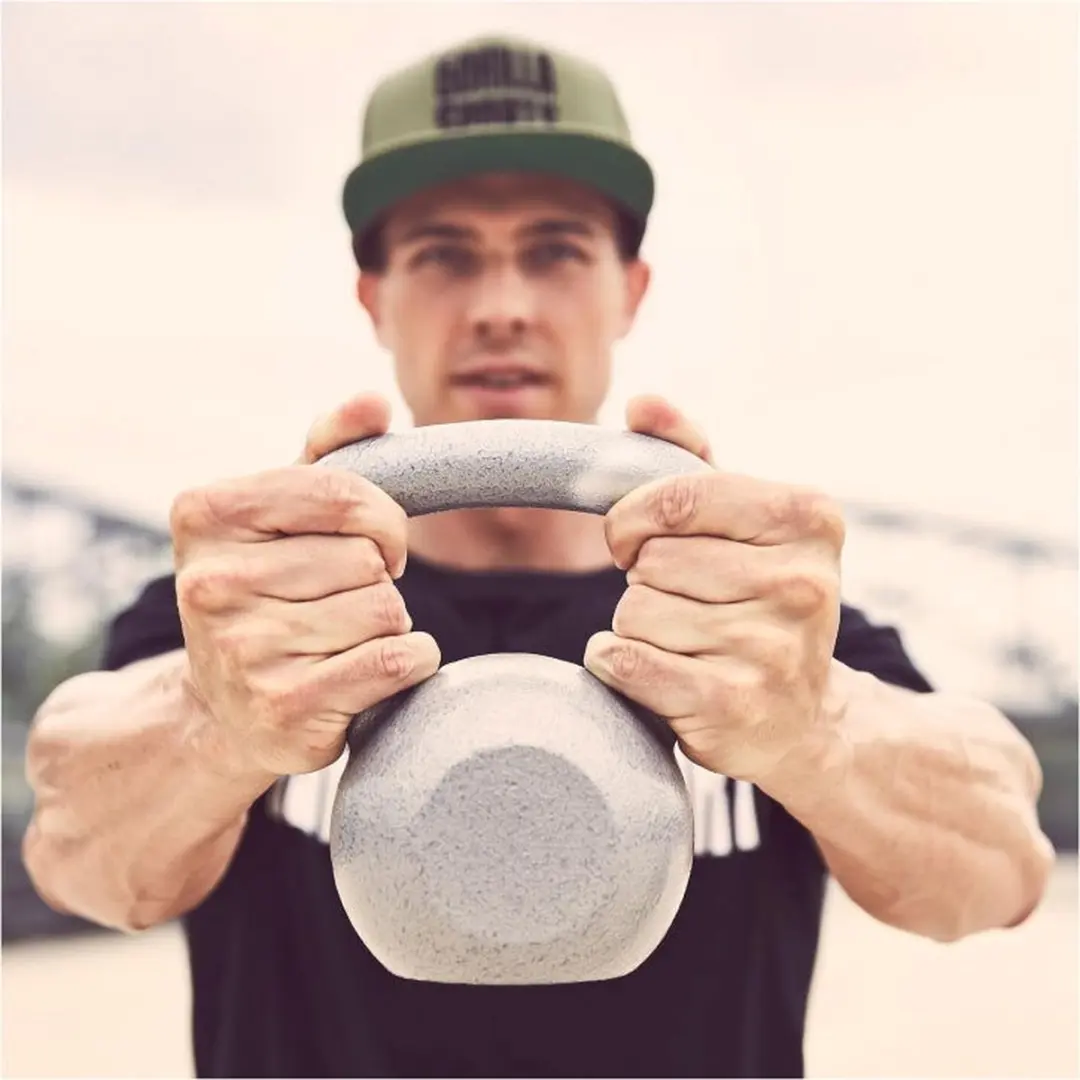 Gorilla Sports Kettlebell 18 kg - Gietijzer - Zilver