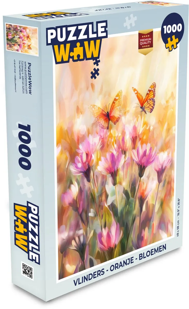 PuzzleWow Vlinders Legpuzzel 1000 Stuks - Kleurrijk