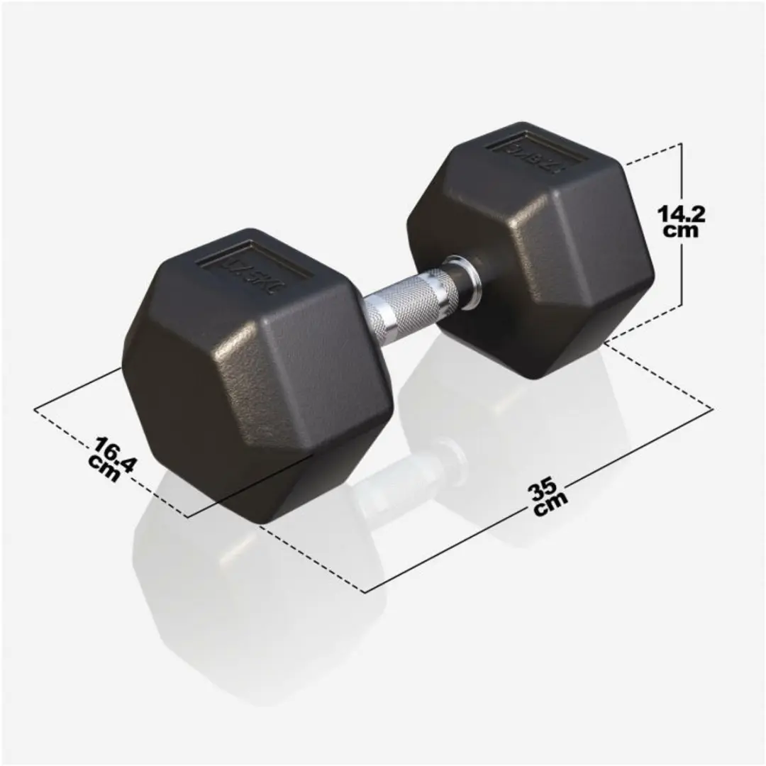 Gorilla Sports Halter 7,5 kg - Gietijzer - Hexagon - Zwart
