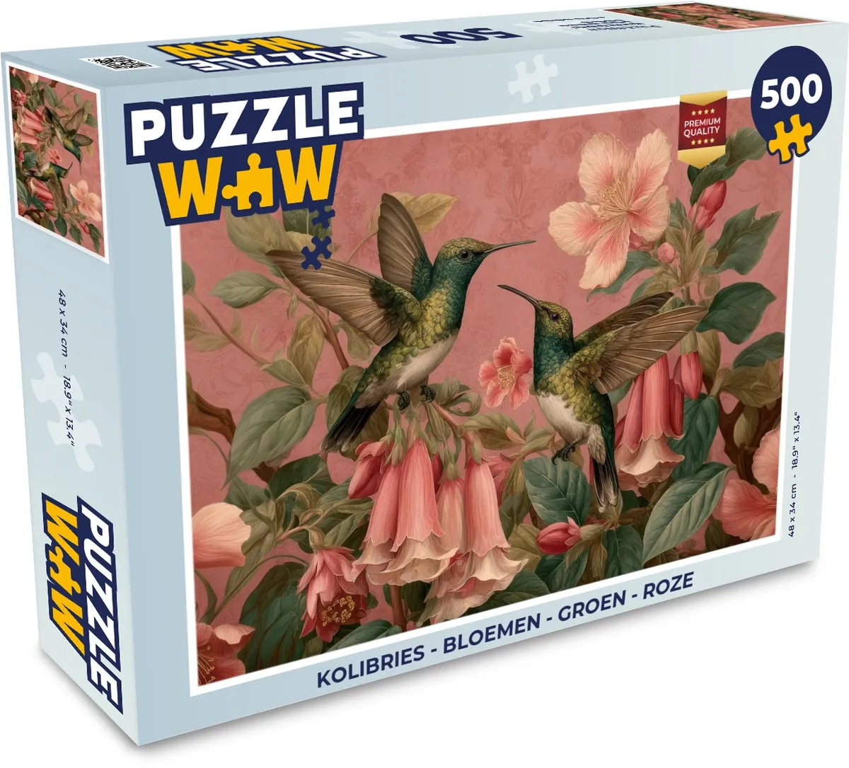 PuzzleWow Kolibries Bloemen Legpuzzel 500 Stuks