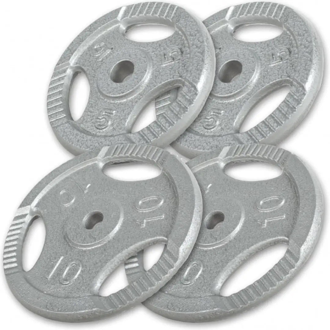 Gorilla Sports Halterset 70kg Gripper Gietijzer - 7 Stuks