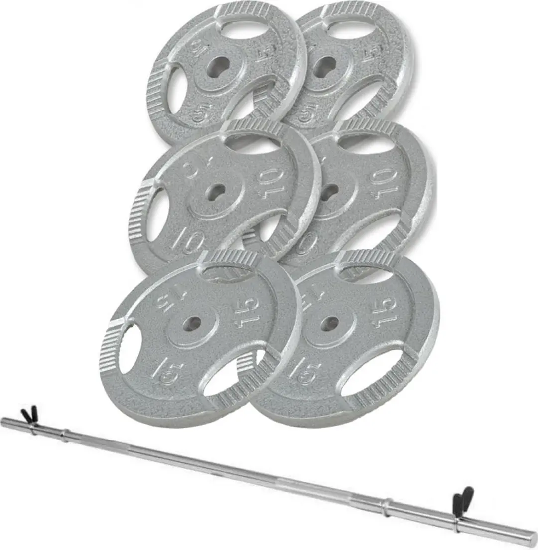 Gorilla Sports Halterset 70kg Gripper Gietijzer
