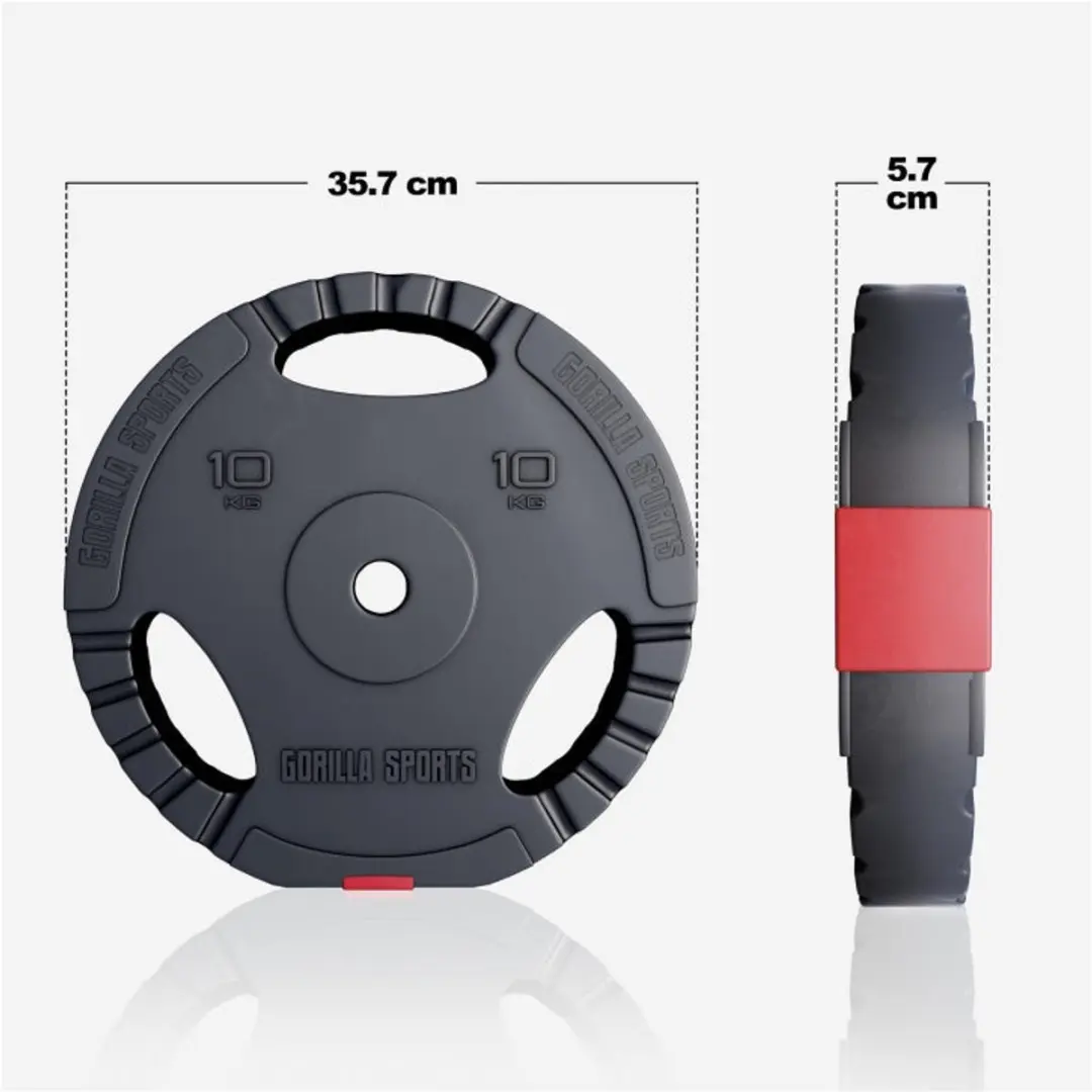 Gorilla Sports Halterschijven 2x10kg - 30mm - Zwart