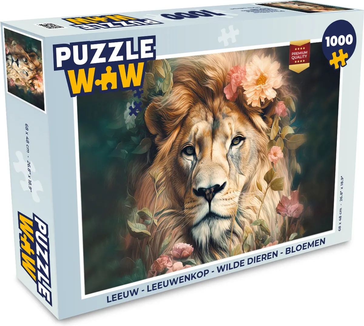 PuzzleWow Leeuwenkop Puzzel 1000 Stuks - Multicolor