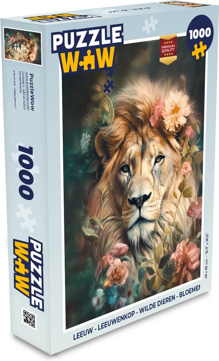 PuzzleWow Leeuwenkop Puzzel 1000 Stuks - Multicolor