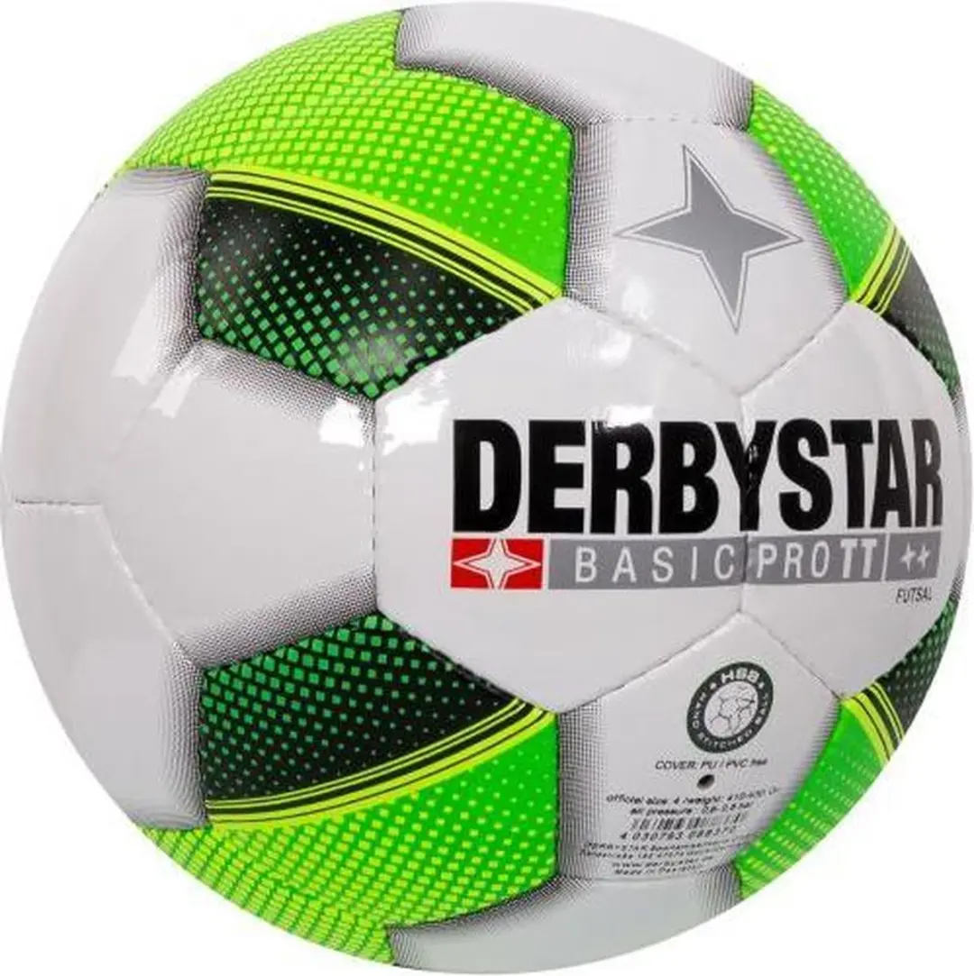 Derbystar Futsal Basic Pro TT Voetbal - Maat 4 - Wit/ Groen