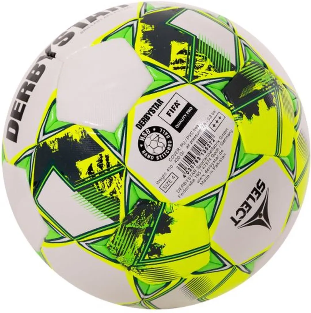 Derbystar Brillant APS Futsal II Voetbal Maat 4 - Wit/ Groen