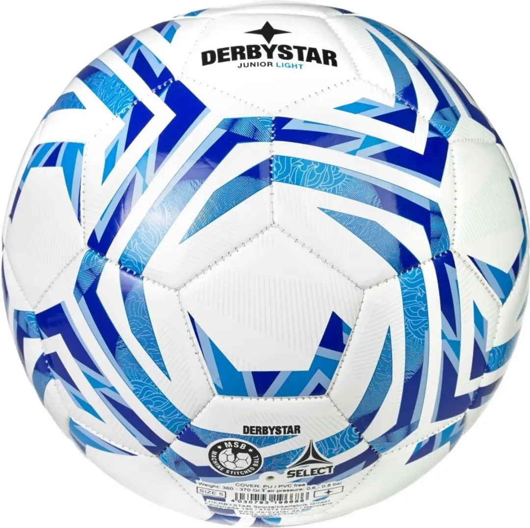 Derbystar Voetbal Junior Light V25 - Maat 4 - Wit/Blau