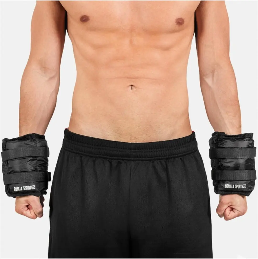 Gorilla Sports Enkelgewichten 10kg - 2x5kg - Zwart