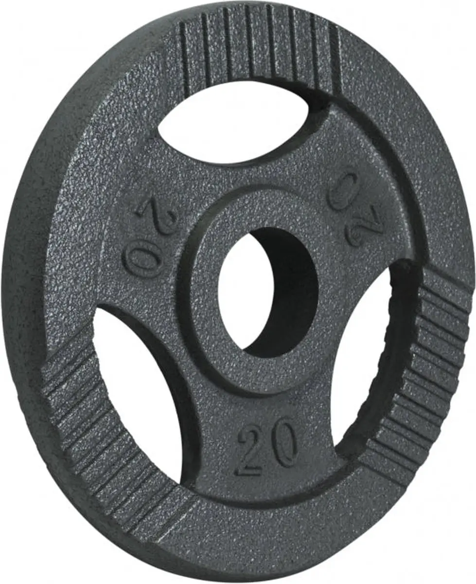 Gorilla Sports Halterschijf 20kg Gripper Gietijzer - 50mm