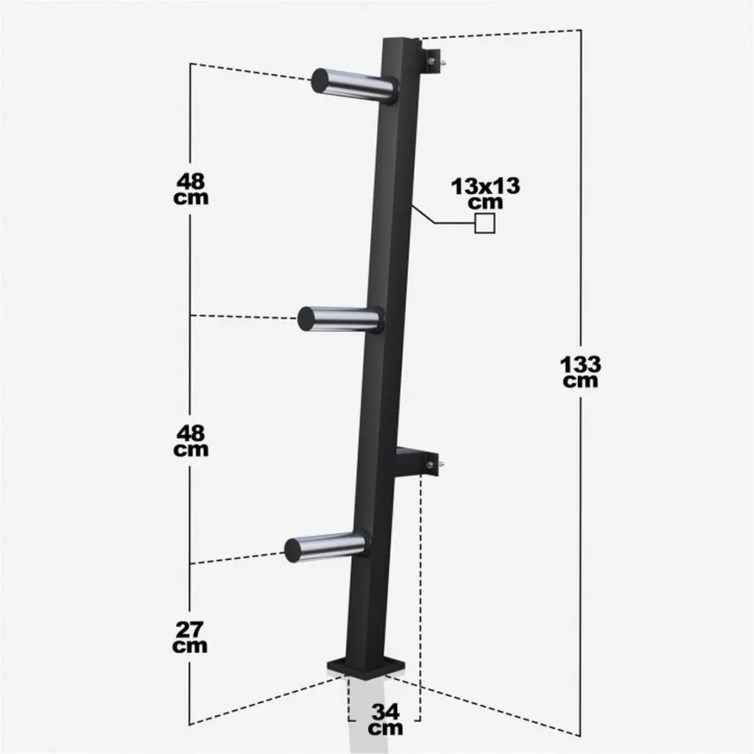 Gorilla Sports Halterschijven Standaard Wandmontage 50mm - Zwart