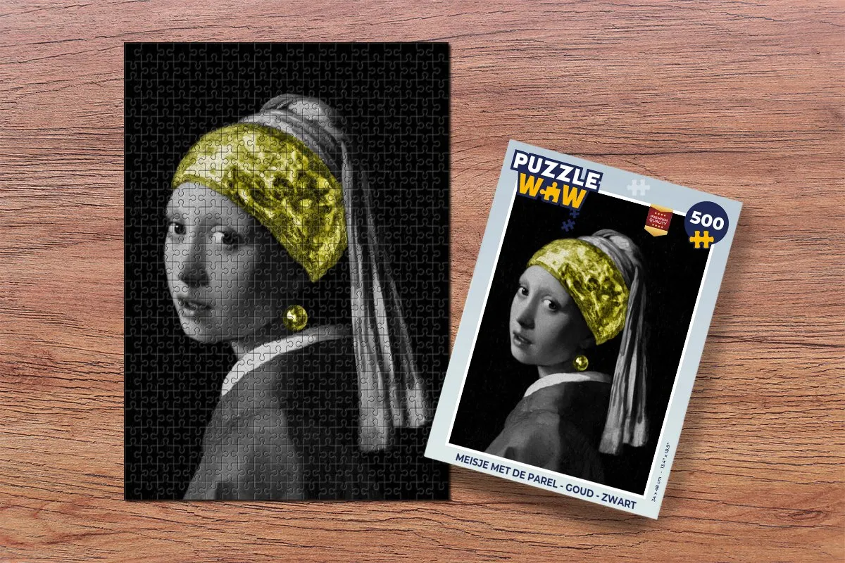 PuzzleWow Meisje met de parel Legpuzzel 500 Stuks - Multicolor