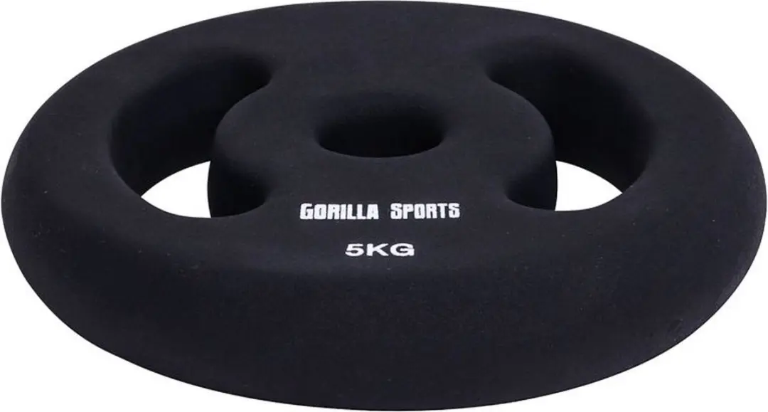 Gorilla Sports Halterschijven 2x5kg - 30mm - Zwart