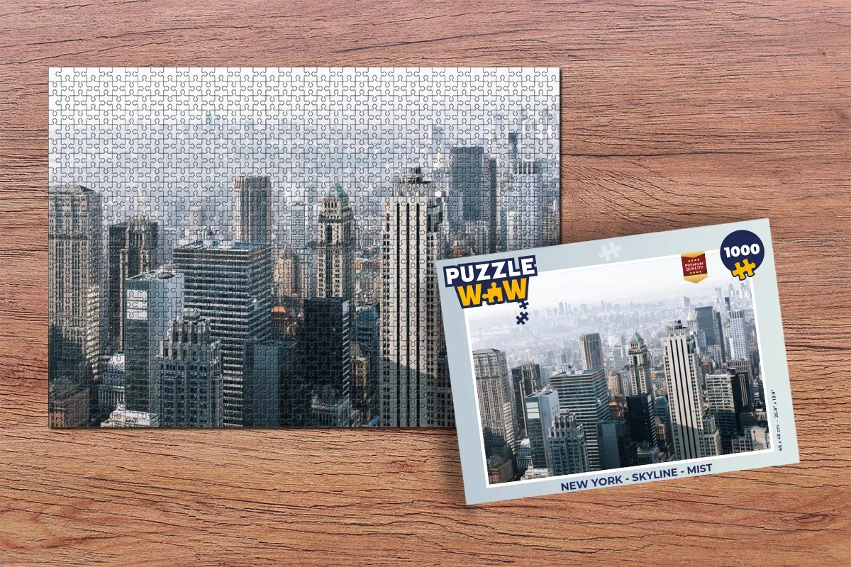 PuzzleWow New York Skyline Mist Legpuzzel 1000 Stuks - Multicolor