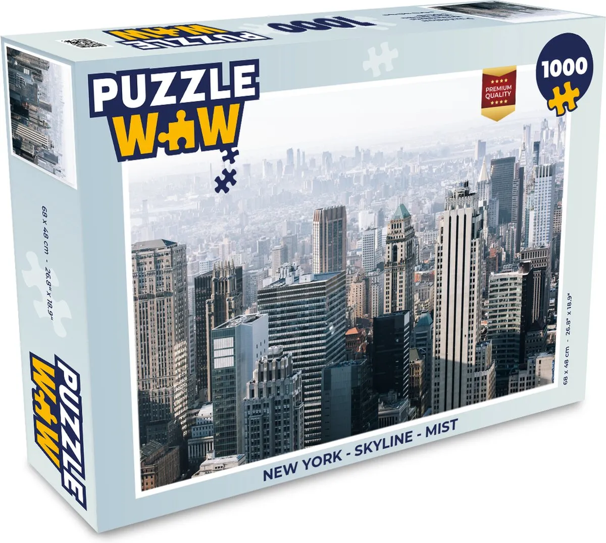 PuzzleWow New York Skyline Mist Legpuzzel 1000 Stuks