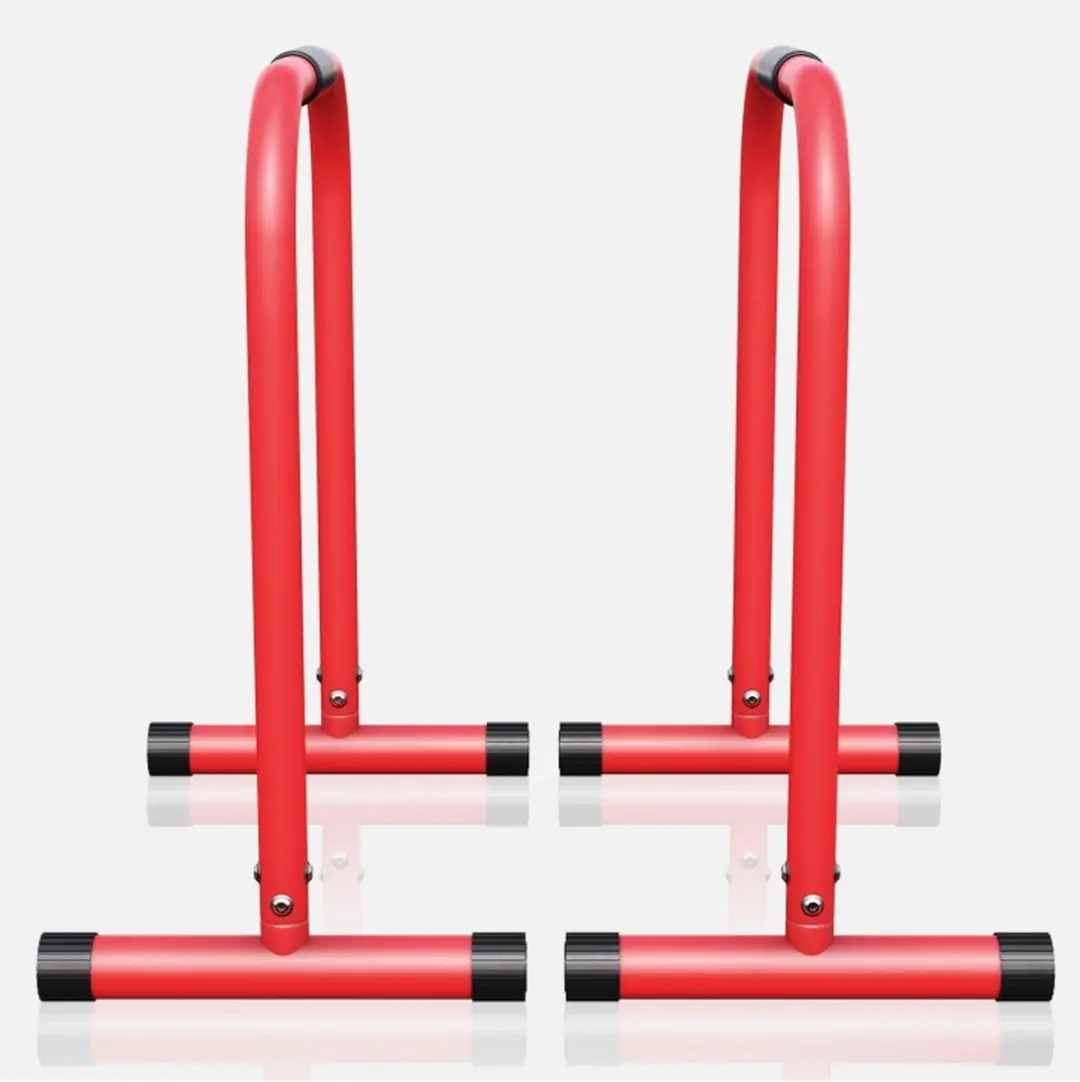 Gorilla Sports Dip Bars Parallettes - Rood - 2 Stuks - afbeelding 6 van 6