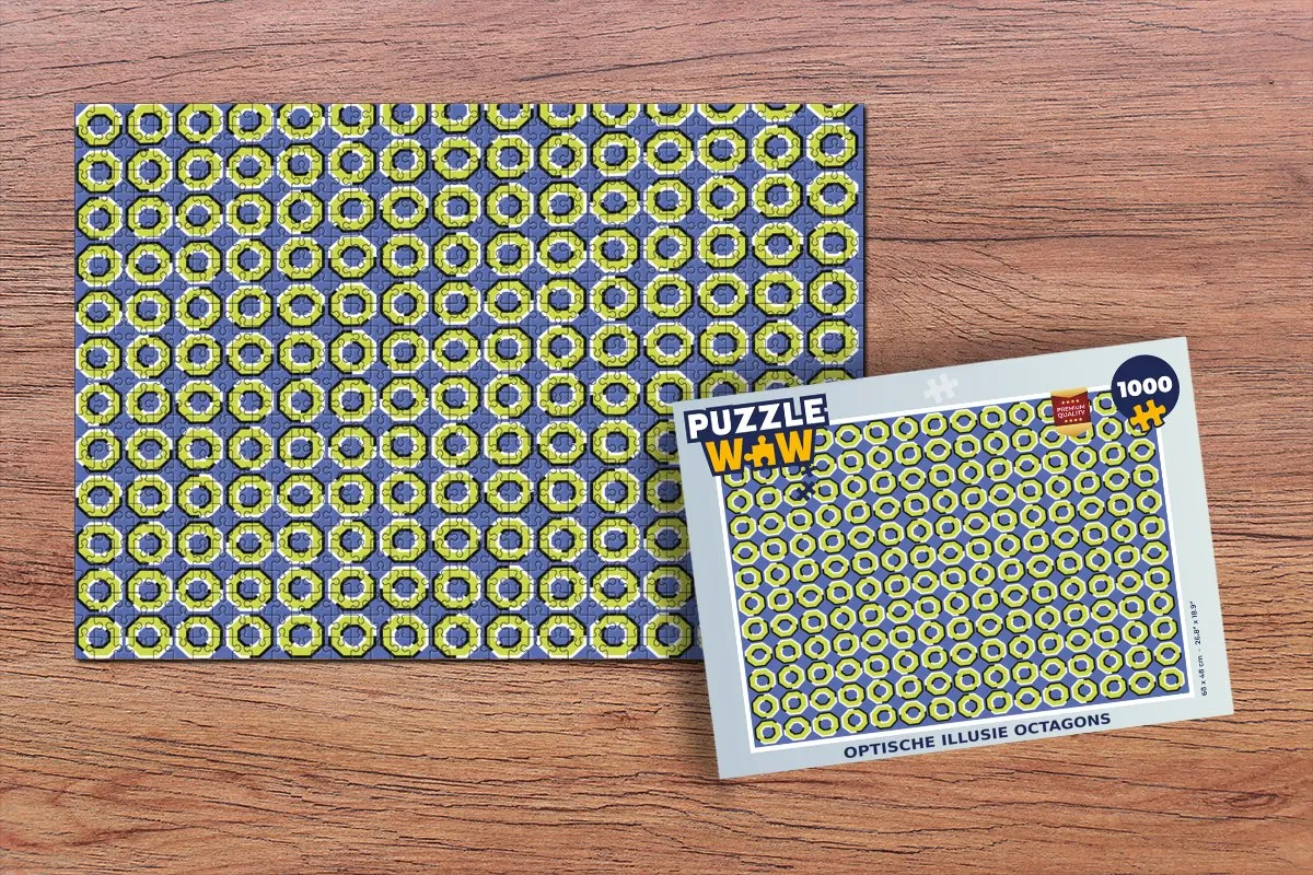 PuzzleWow Optische Illusie Octagons Legpuzzel 1000 Stuks - Multicolor