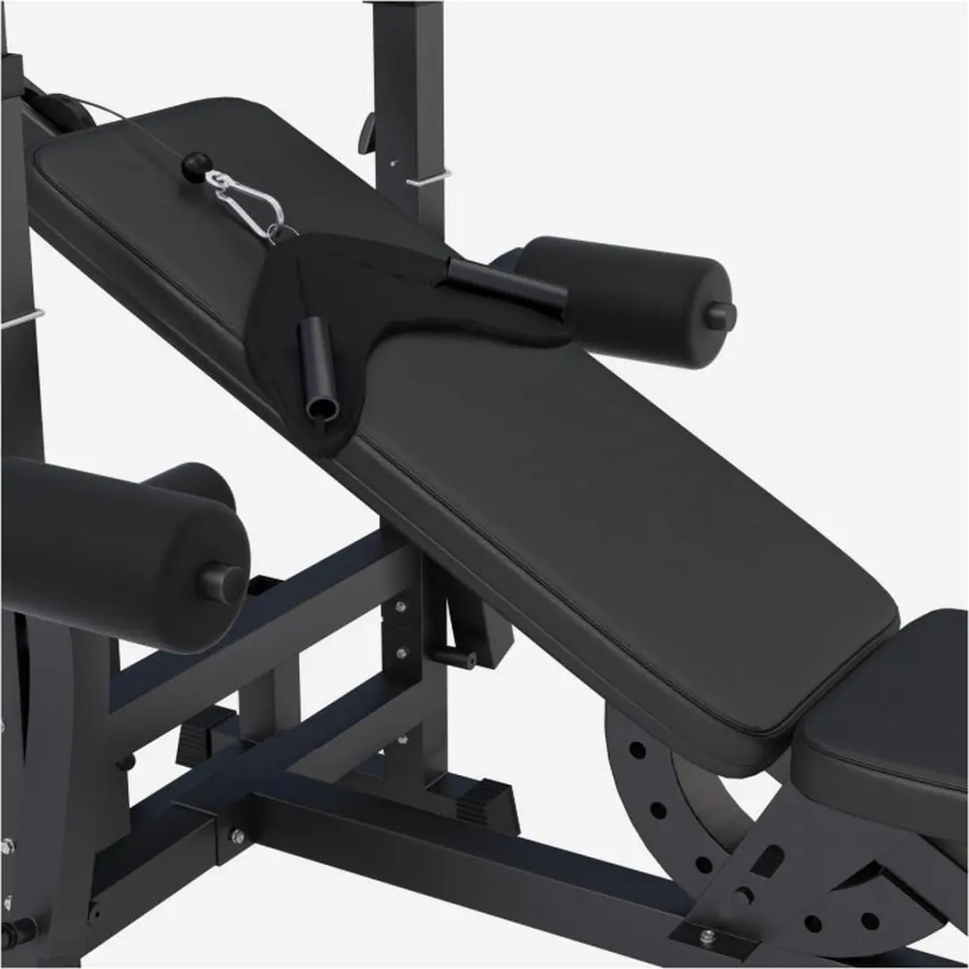 Gorilla Sports Fitnessbank met Lat Pulley - Zwart
