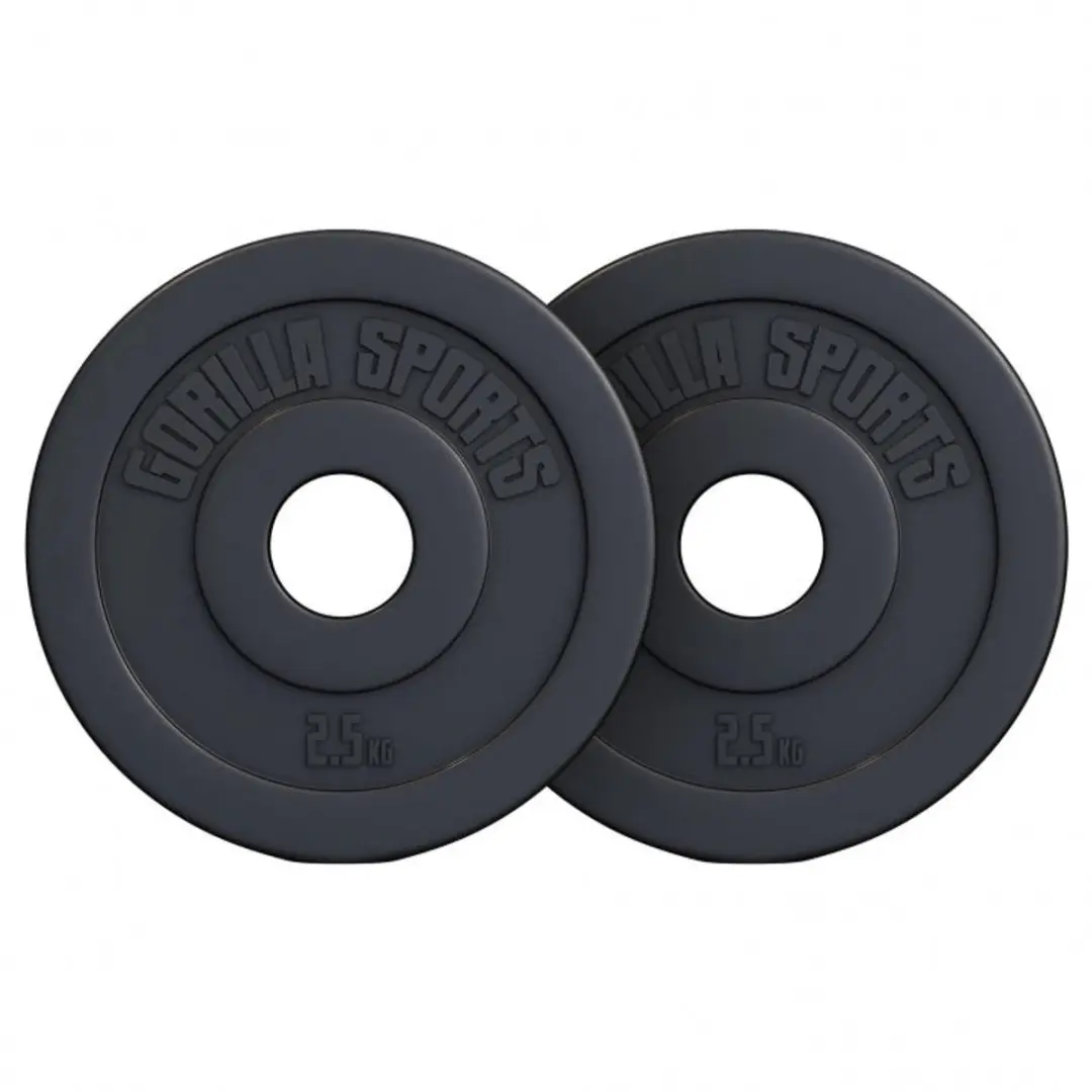 Gorilla Sports Halterschijven 2x2,5kg Kunststof 50mm