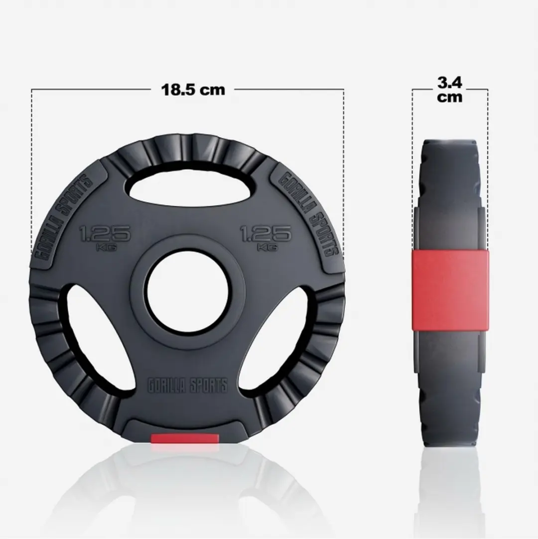 Gorilla Sports Olympisch Halterschijf 1,25 kg - 50mm - Zwart