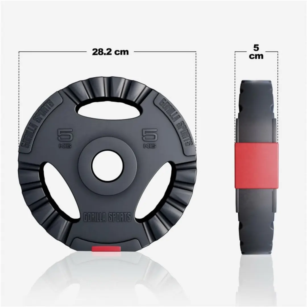 Gorilla Sports Olympisch Halterschijf 5 kg - 50mm - Zwart