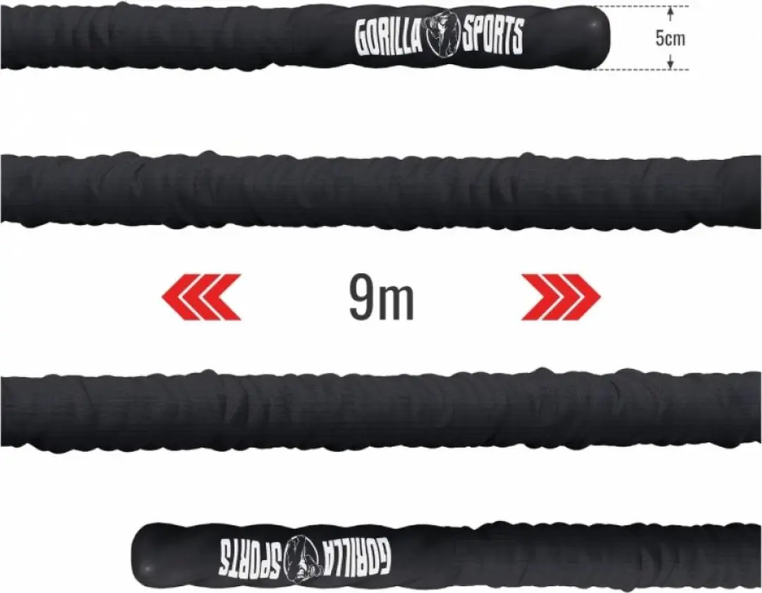 Gorilla Sports Power Rope 50mm - 9m - incl. Muurbeugel