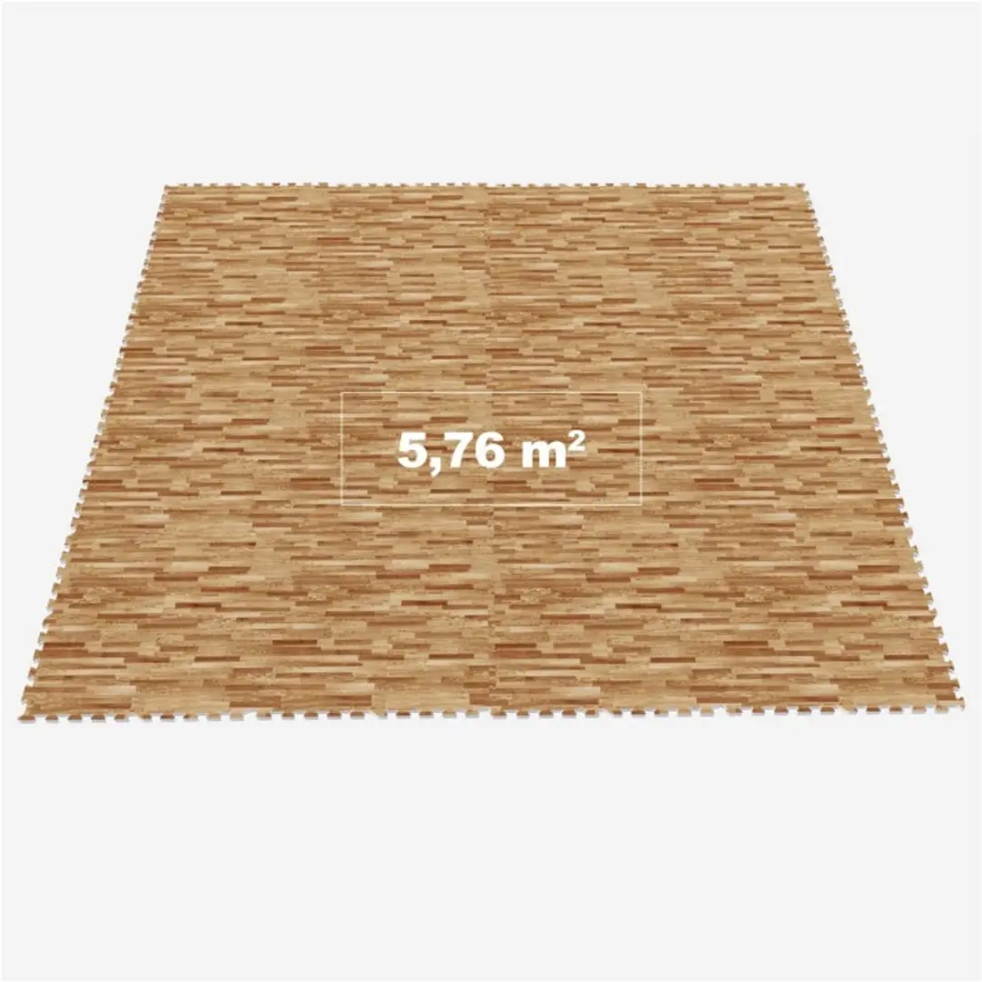 Gorilla Sports Vloermatten Puzzel 16 Stuks - Licht Houtlook