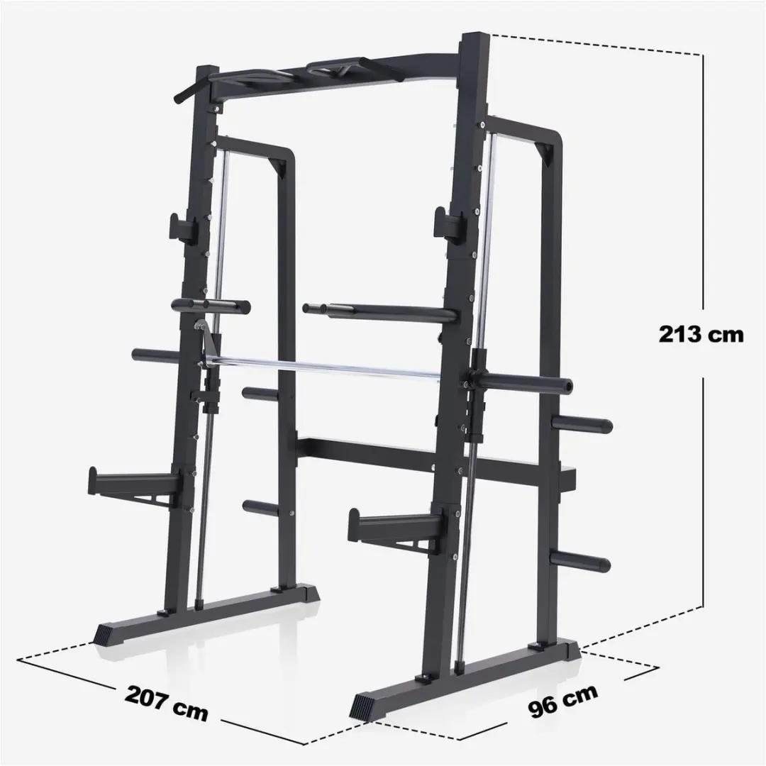 Gorilla Sports Smith Machine Half Rack 300kg - Zwart