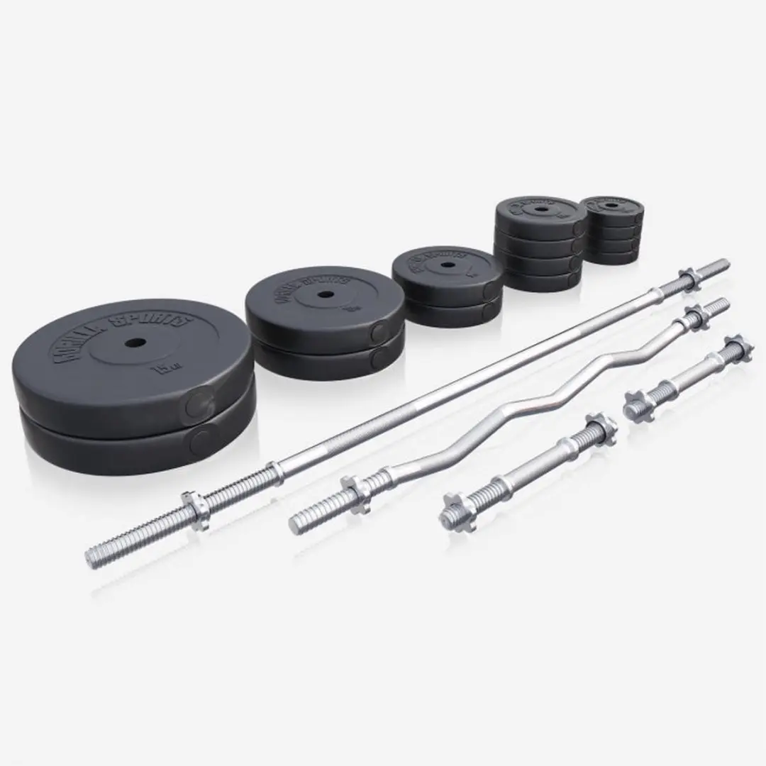 Gorilla Sports Halterbank met Squat Rack 100kg Set - Zwart
