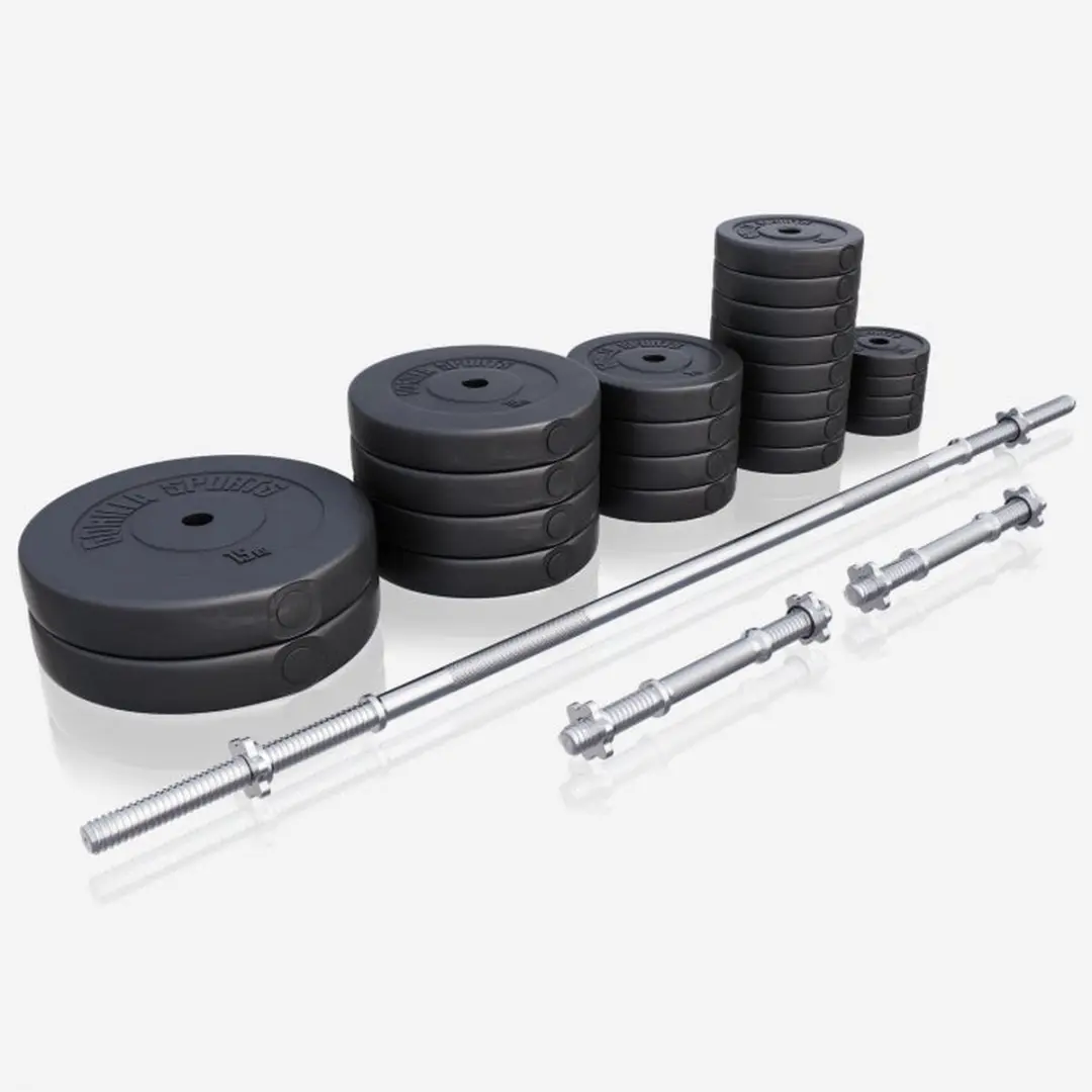 Gorilla Sports Halterset 130 kg - 31 Stuks - Zwart